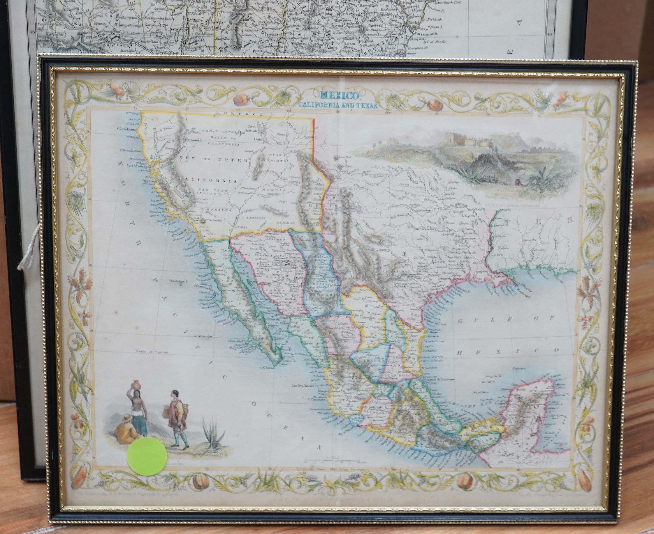 A collection of American interest maps to include: John Sennex, A map of the English Empire in America, hand coloured engraved map and one of North America, published Sept. 1st 1832 by Baldwin & Cradock